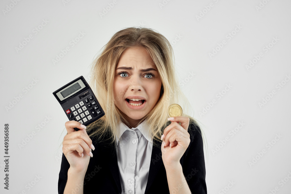 emotional Business woman with cryptocurrency Bitcoin financial emotional Business woman with cryptocurrency Bitcoin financial