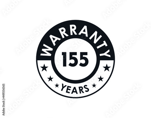 155 years warranty logo isolated on white background