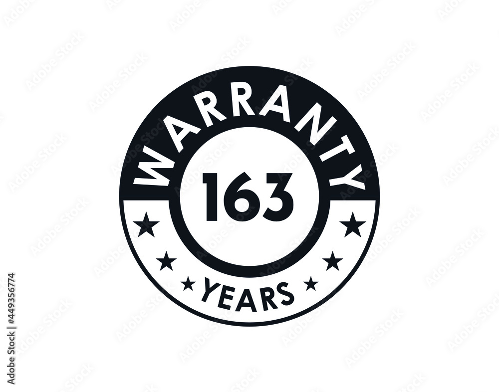 163 years warranty logo isolated on white background 163 years warranty logo isolated on white background