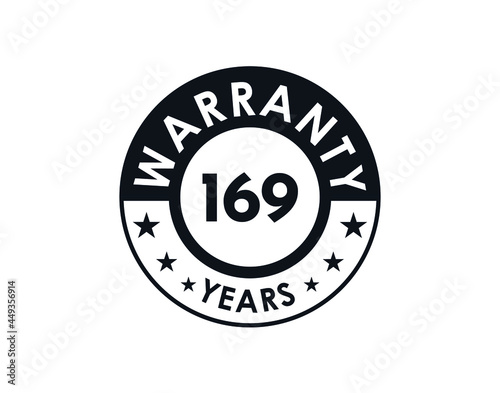 169 years warranty logo isolated on white background