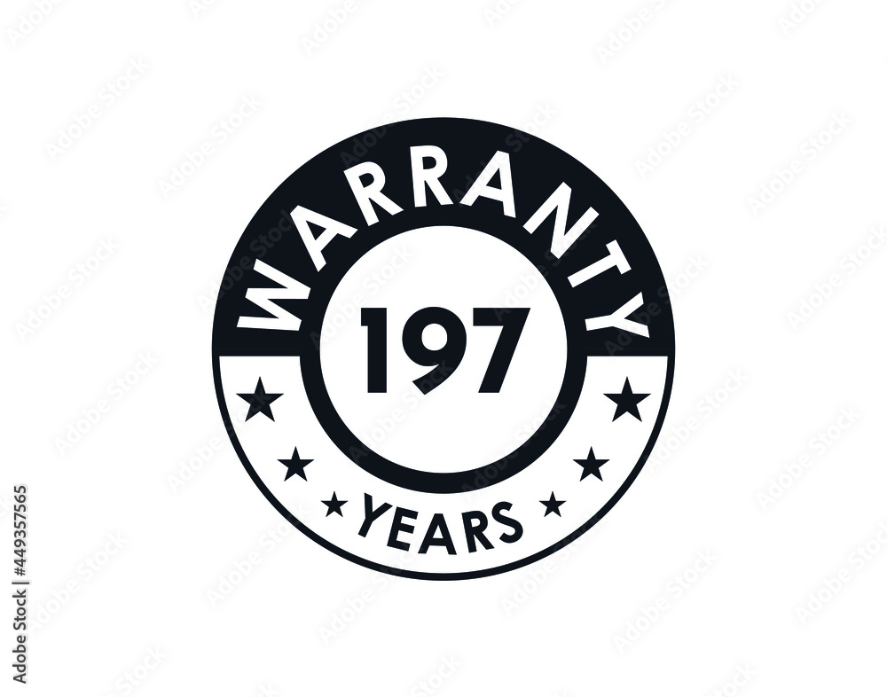 197 years warranty logo isolated on white background