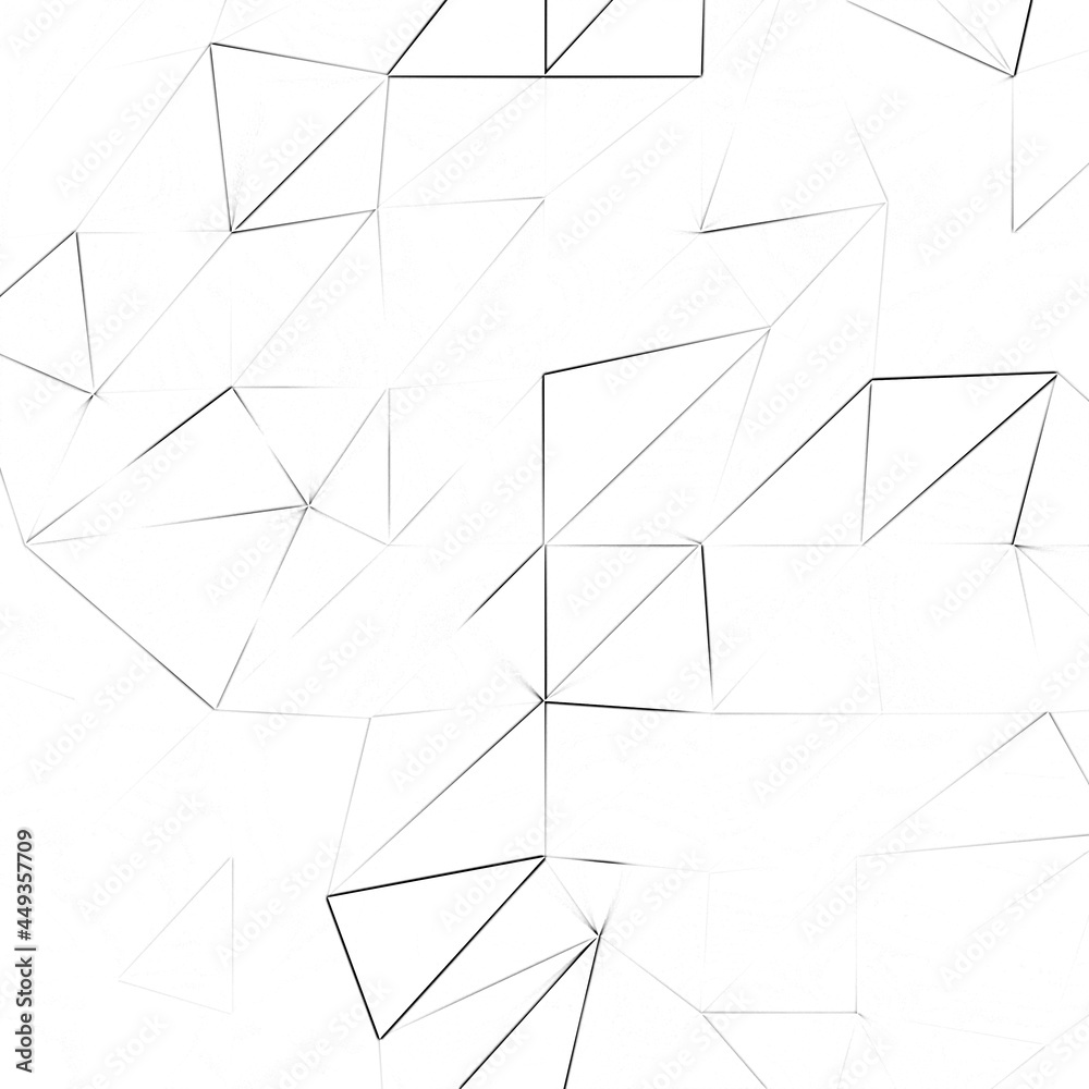 Polygon background. Black and white hand-drawn texture for the background. Hand-drawn abstract background.