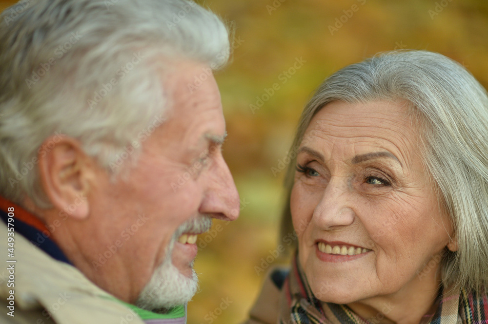 Portrait of senior couple in the park Portrait of senior couple in the park