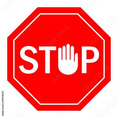 Stop hand sign