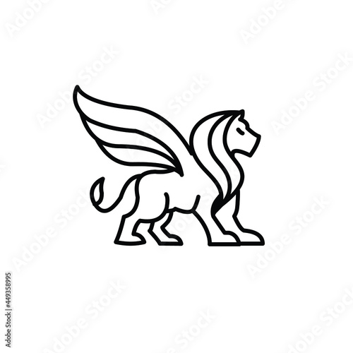 Wallpaper Mural winged lion line logo exclusive design inspiration  Torontodigital.ca