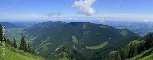 Panoramablick vom Laber in Oberammergau auf Staffelsee, Ammergauer Alpen, Starnberger See
