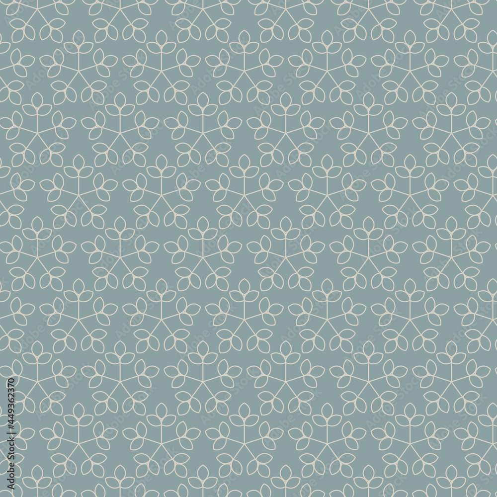 Modern vector seamless illustration. Floral pattern on a gray background. Ornamental pattern for flyers, typography, wallpapers, backgrounds

