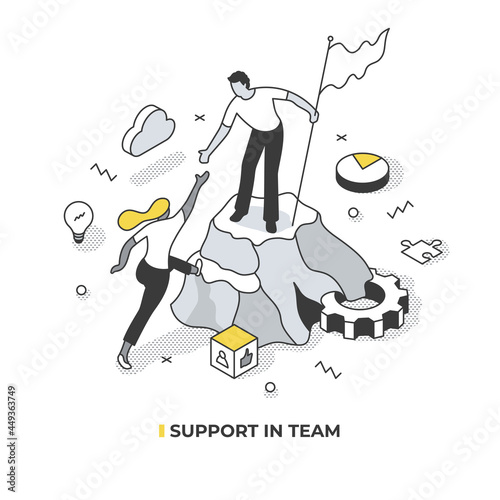 Support in Team Isometric Illustration photo