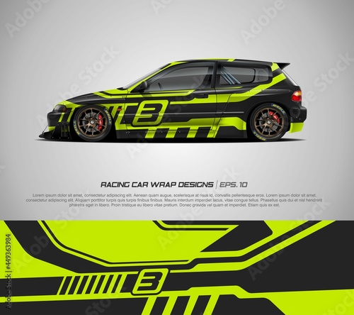 Sport car wrap background design vector for race car  pickup truck  rally  adventure vehicle  uniform and sport livery. Graphic abstract stripe racing background kit designs. eps 10