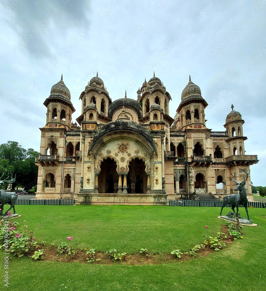 Exteriors of Lakshmi Vilas Palace constructed by the Gaekwad family in Vadodara, Gujarat India