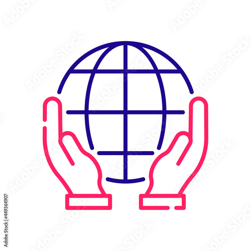 Save the Planet vector 2 colours icon style illustration. EPS 10 file