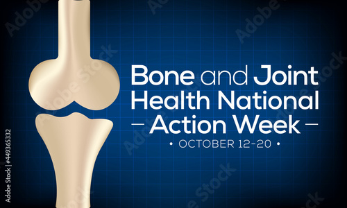 Bone and Joint health national action week is observed every year in October, with activities focused on disorders including arthritis, back pain, trauma, pediatric conditions, and osteoporosis.