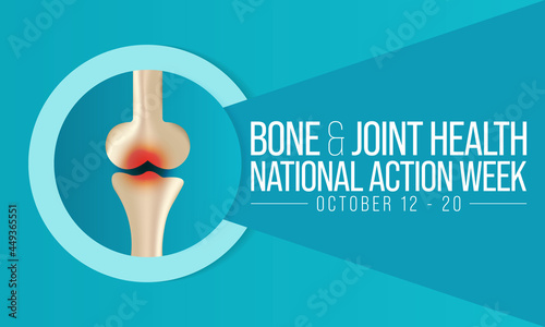 Bone and Joint health national action week is observed every year in October, with activities focused on disorders including arthritis, back pain, trauma, pediatric conditions, and osteoporosis.