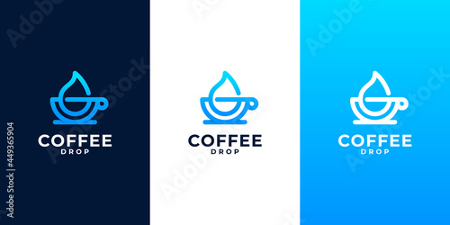 coffee logo with water drop symbol combined