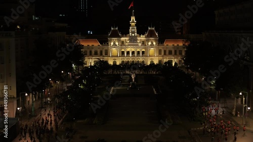 Aerial view of the People's Committee building in Ho Chi Minh city, Vietnam