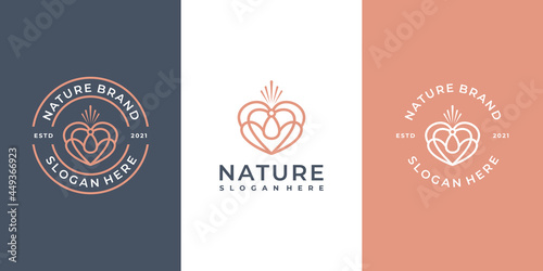 Feminine beauty flower. luxury design linear