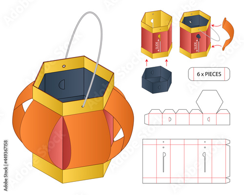 Box packaging die cut template design. 3d mock-up