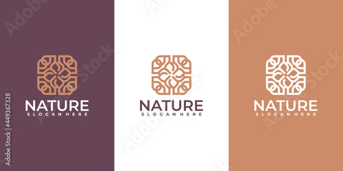 Luxury feminine flower logo abstract linear style