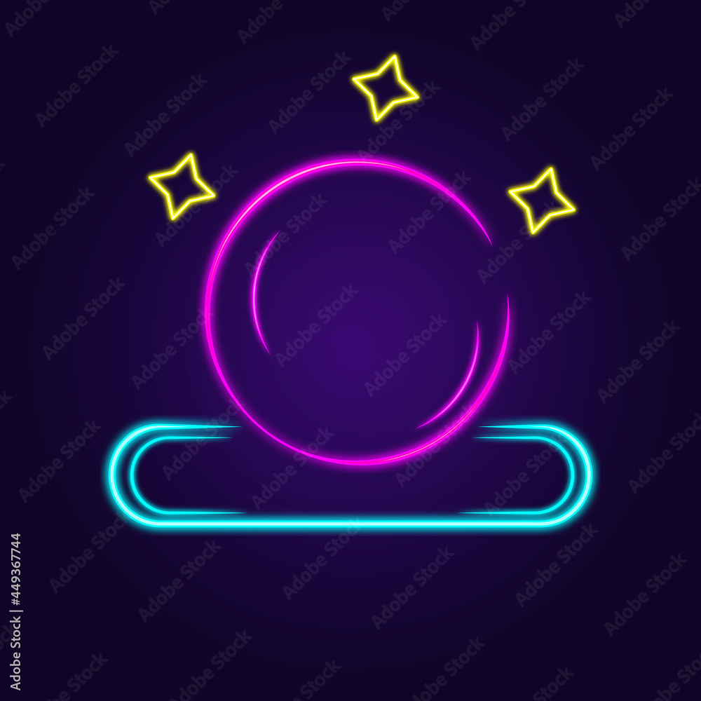 Fortune teller's ball in neon style. Fortune teller's ball in neon style.