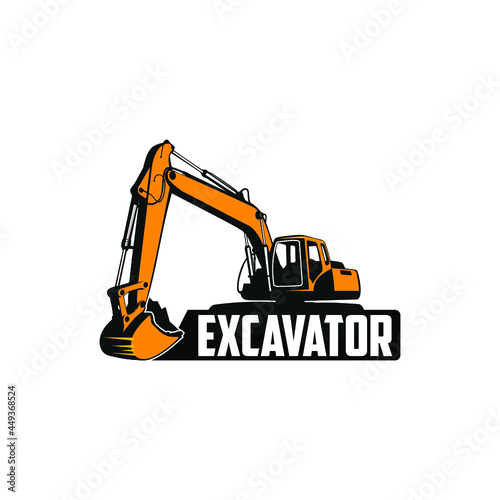 excavator logo heavy equipment vehicle