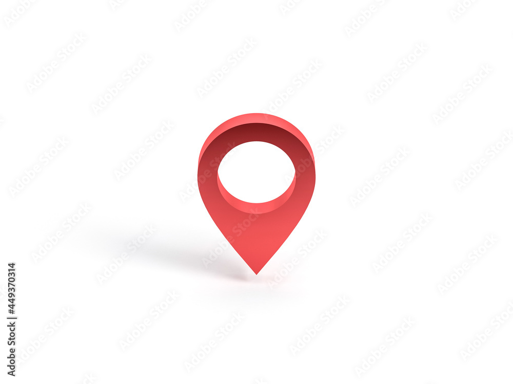 Red geo pin logo on white background Red geo pin logo on white background