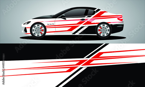 Car sticker or car wrap with natural natural concept with abstract line concept and initial B, can be installed on all