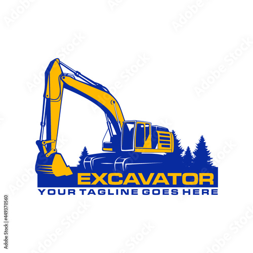 excavator logo heavy equipment vehicle