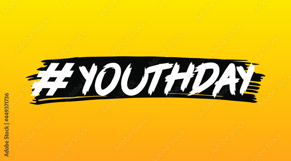 international youth day, happy youth day modern creative minimalist banner, sign, design concept, social media post, template with white text on a blue background international youth day, happy youth day modern creative minimalist banner, sign, design concept, social media post, template with white text on a blue background