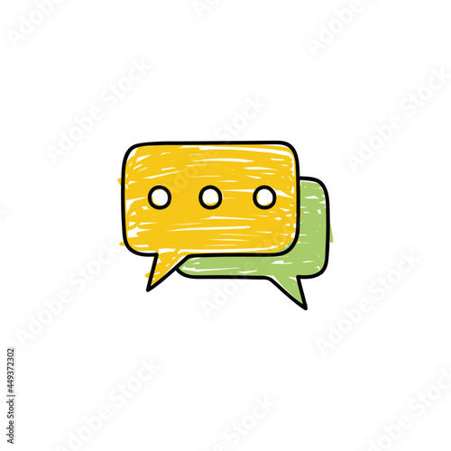 communication, chatting icon in color icon, isolated on white background 