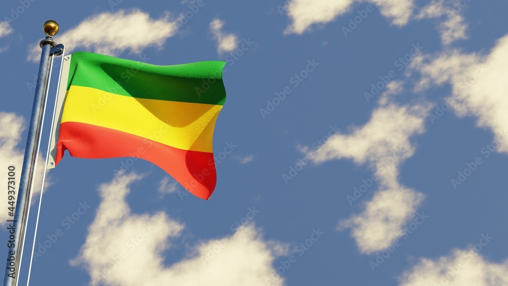 Carchi 3D rendered realistic waving flag illustration on Flagpole. Isolated on sky background with space on the right side. Carchi 3D rendered realistic waving flag illustration on Flagpole. Isolated on sky background with space on the right side.