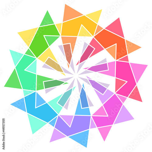 Abstract geometric rainbow polygon-8bb3