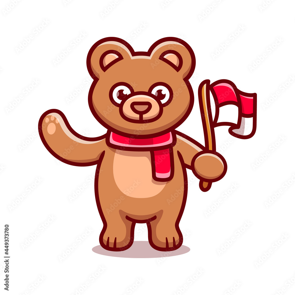 cute bear celebration indonesia independence day cute bear celebration indonesia independence day
