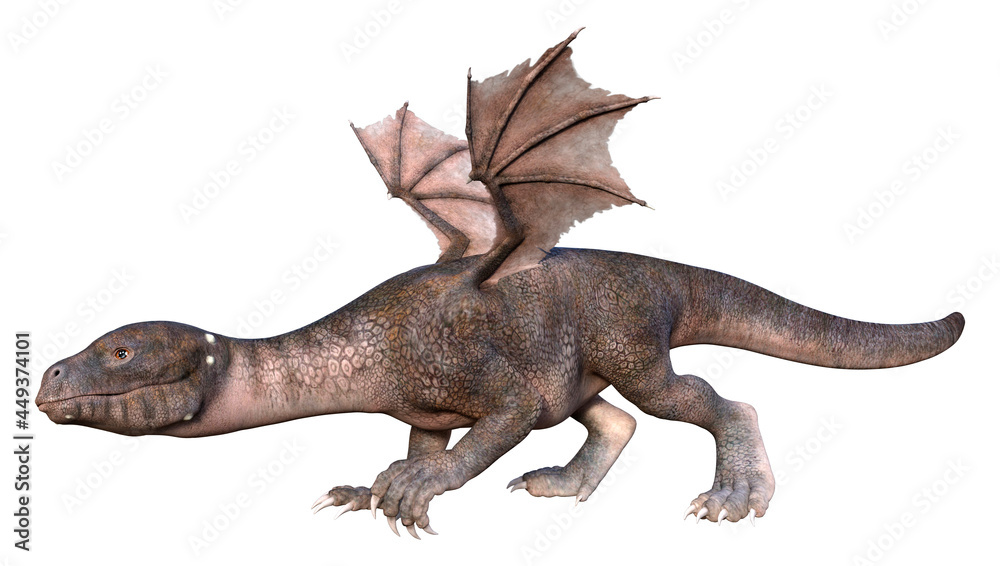 3D Rendering Fairy Tale Dragon on White 3D Rendering Fairy Tale Dragon on White