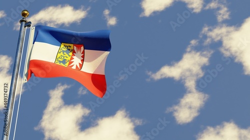 Photos Schleswig-Holstein 3D rendered realistic waving flag illustration on Flagpole