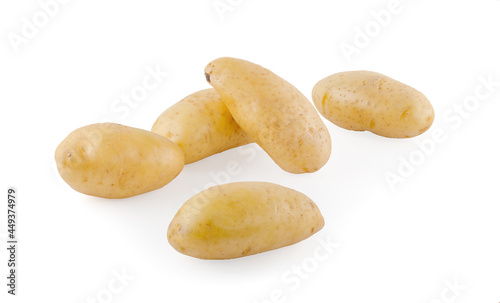 Raw potatoes isolated on white background