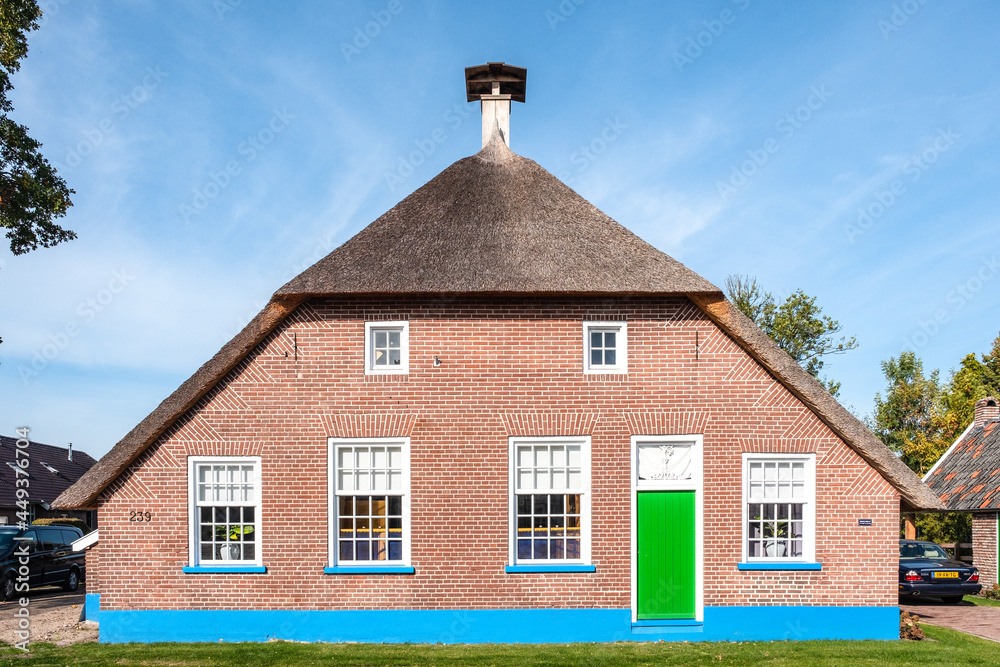 Historic farms (18th century) on the Gemeenteweg, Staphort, Overijssel Province, The Netherlands