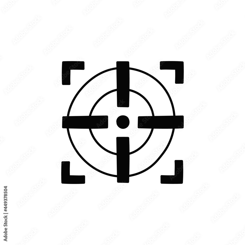 Target marketing goal icon in solid black flat shape glyph icon, isolated on white background Target marketing goal icon in solid black flat shape glyph icon, isolated on white background