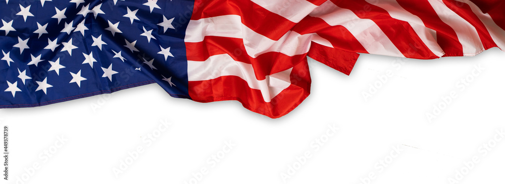 American flag on white background Stock Photo | Adobe Stock