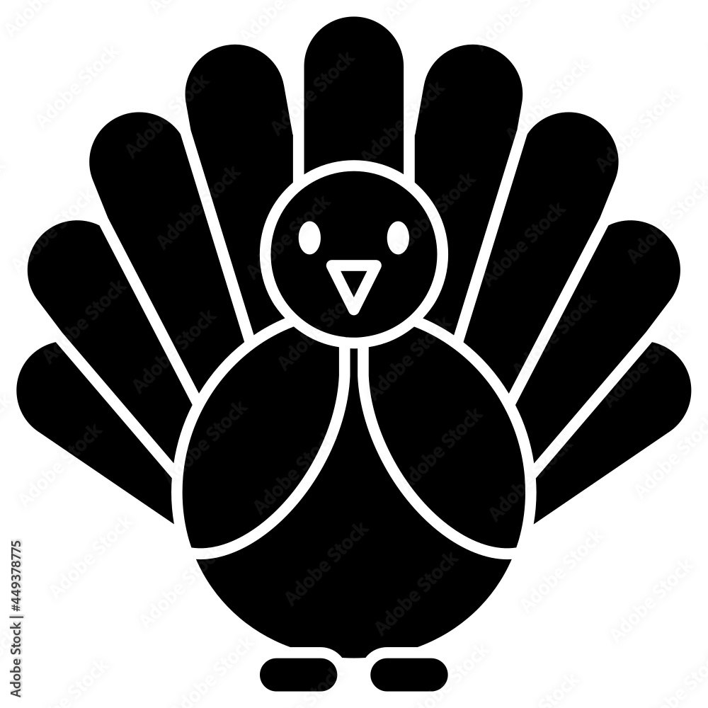 Fototapeta premium turkey solid icon
