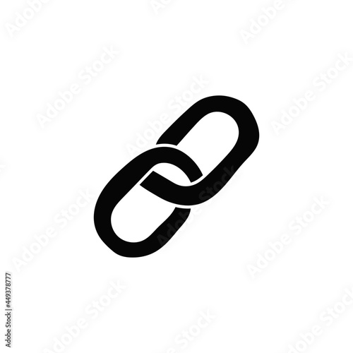 web Link, hyperlink icon in solid black flat shape glyph icon, isolated on white background 