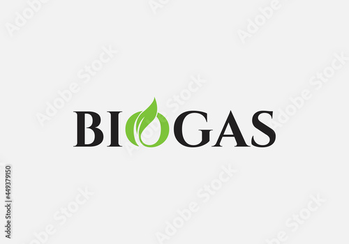 Biogas typography combination mark logo design template