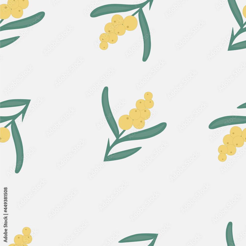 Cute simple seamless pattern with sea buckthorn made in vector. Pattern for textile, prints, etc.