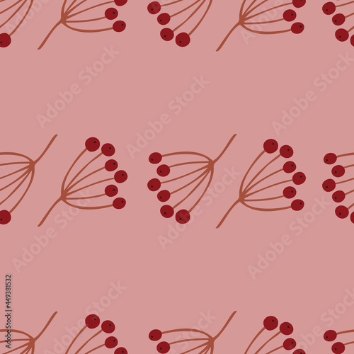 Cute simple seamless pattern with rowanberry made in vector. Pattern for textile, prints, etc.