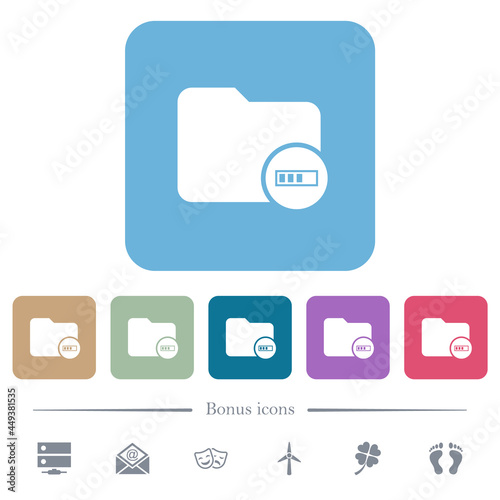 Directory processing flat icons on color rounded square backgrounds © botond1977