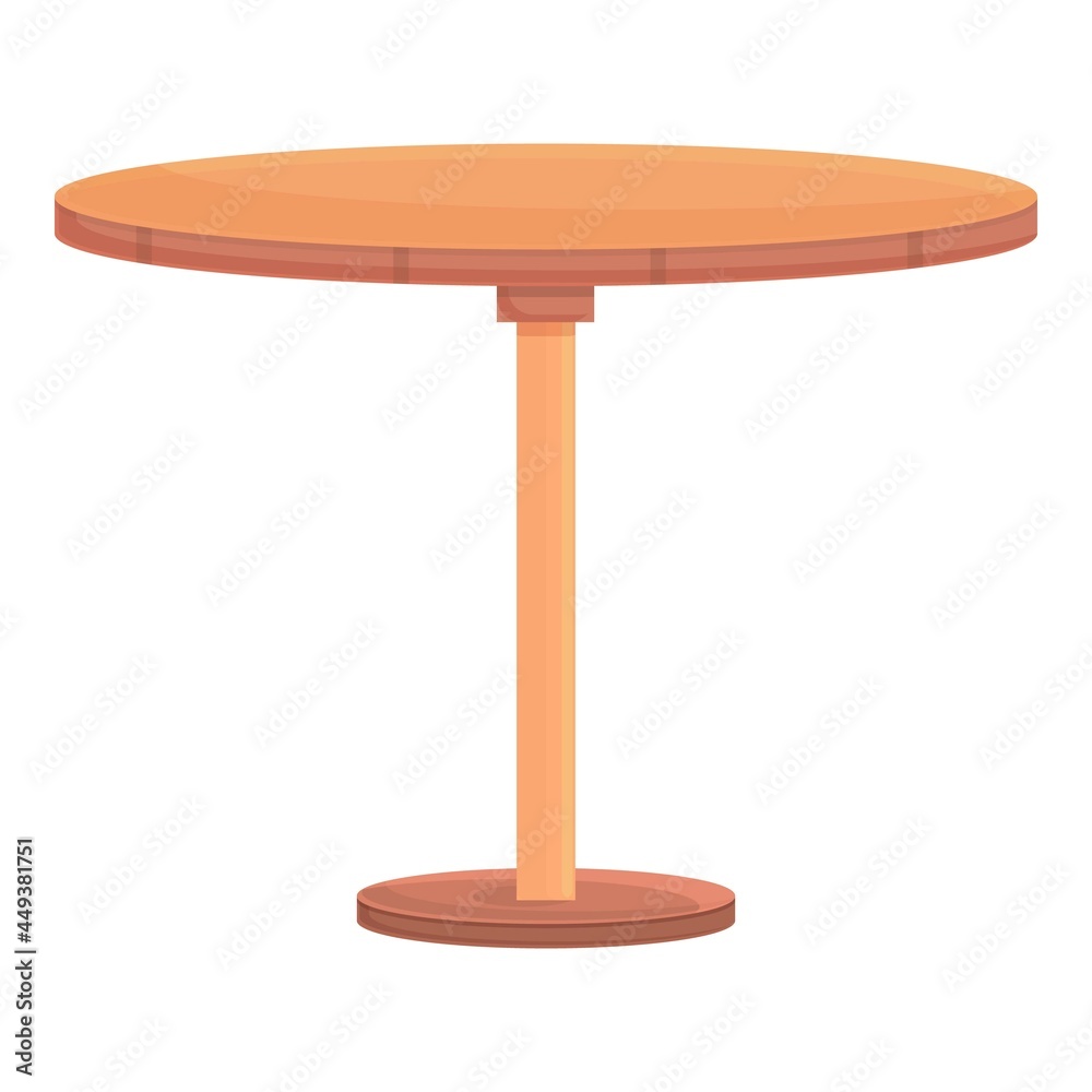 Round wood table icon cartoon vector. Wooden dinner top. Circle table Round wood table icon cartoon vector. Wooden dinner top. Circle table