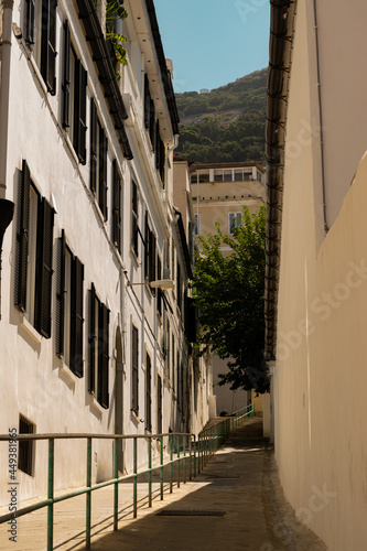 Beautiful street old city in gibraltar.