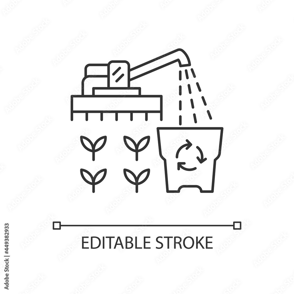Provision surplus linear icon. Goods excess. Supply demand for products. Excessive amount of crop. Thin line customizable illustration. Contour symbol. Vector isolated outline drawing. Editable stroke