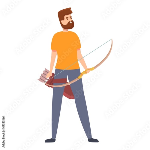 Professional archer icon cartoon vector. Archery winner. Sport game
