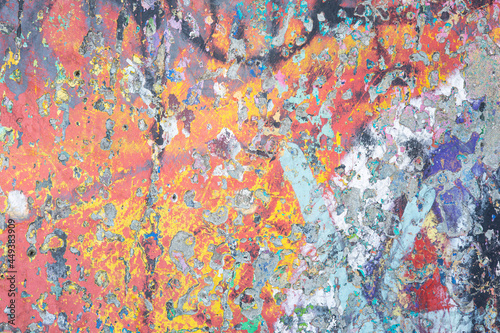 Colourful Concrete Surface that is Weathered and Worn Down
