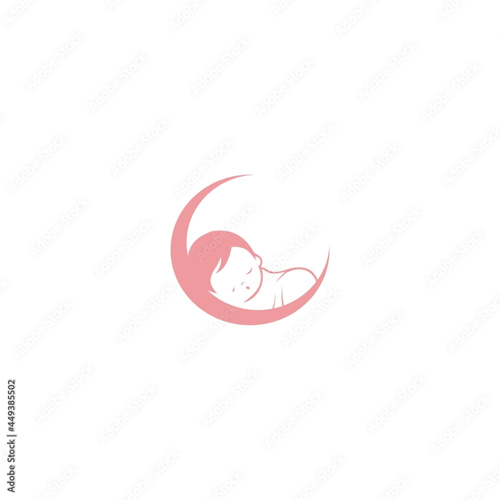 cute baby sleep for babyshop vector icon logo design cute baby sleep for babyshop vector icon logo design